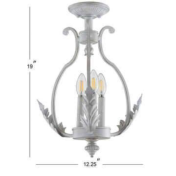 Austen 12.2" Metal LED Semi Flush Mount - JONATHAN Y